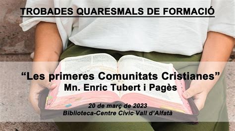 Les primeres Comunitats Cristianes Mn Enric Tubert i Pagès YouTube