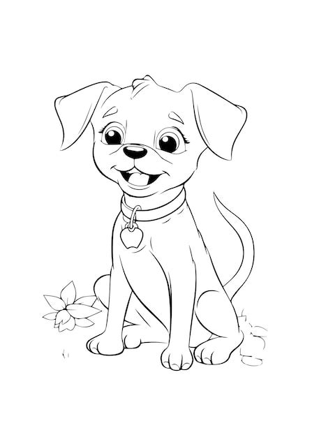 Coloriages De Chiens Coloriages De Chiots Et Coloriages D Animaux Pour Enfants Dessin Au Trait