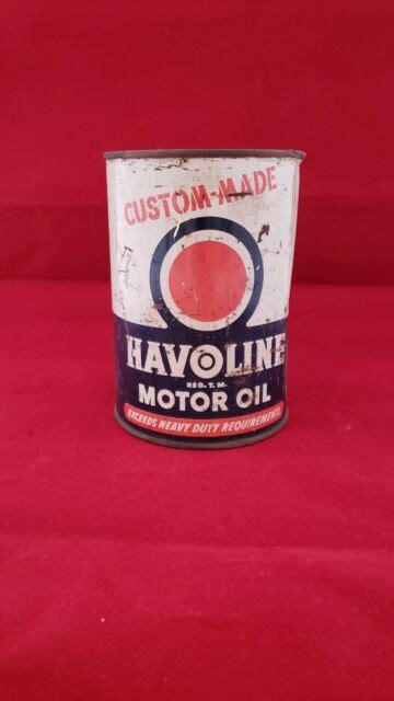 Vintage Havoline 1 Quart Metal Motor Oil Can From 50 S And 60 S Ebay