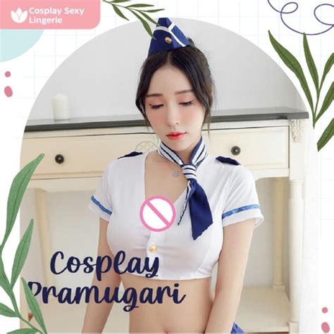 Jual Baju Tidur Kostum Pramugari Seksi Sexy Lingerie Flight Attendant Jakarta Barat Cosplay