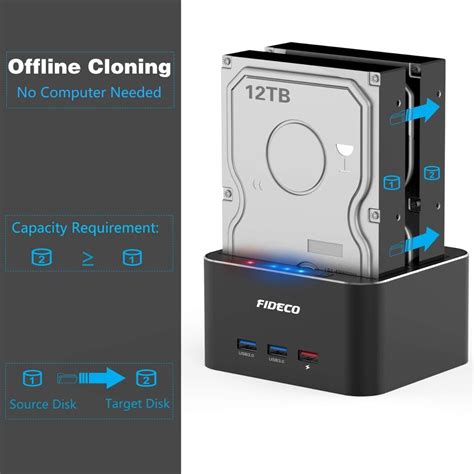 Docking Station 2 Bahias Clonador Sata Hub Usb 3.0 Pd Fideco | REDNETCORP