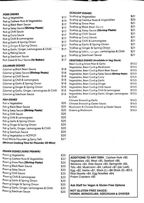 Menu At Lam Lam Restaurant Northcote
