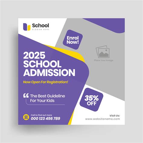School education admission web banner or back to school social media post template 10613274
