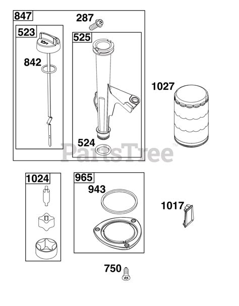 Briggs And Stratton 44n877 0019 G1 Briggs And Stratton Vertical Engine Lubrication Group Parts