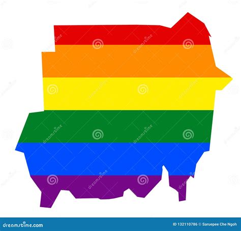 LGBT Flag Map Vector Rainbow Map In Colors Of LGBT Lesbian Gay Bisexual And Transgender