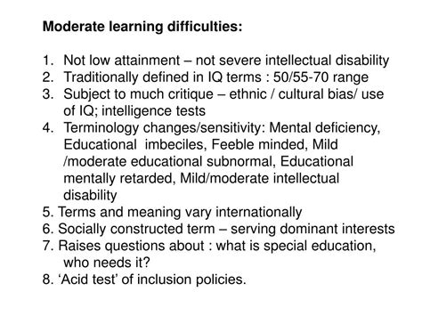 moderate learning difficulties  term lesson study
