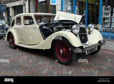 Classic Cars On Show In Gloucester High Street 1937 Riley Kestrel