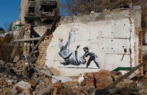 Banksy reappears with graffiti in war-torn cities in Ukraine - Archysport