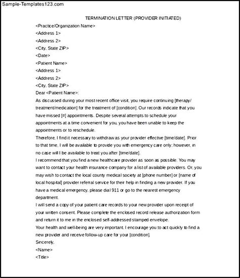 Sample Patient Termination Letter Classles Democracy