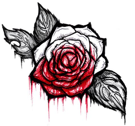 Bleeding Red Rose Tattoo