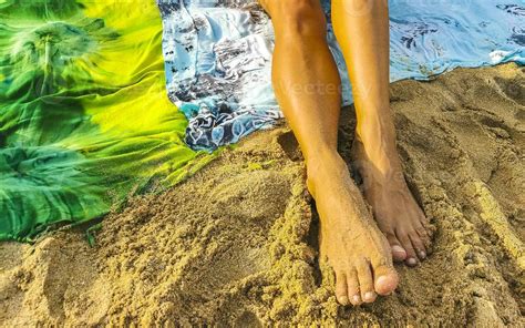Sexy Female Tourist Feet Legs Woman Girl Colorful Bikini Mazunte Mexico Stock Photo At