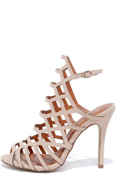 Cute Nude Heels Caged Heels Dress Sandals Lulus