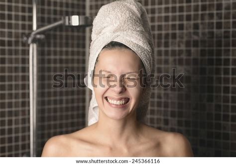 Playful Mischievous Naked Woman Her Wet Stock Photo Shutterstock