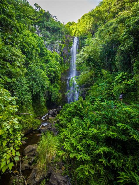 Maui Hawaii Hana Highway Wailua Falls Near Lihue Kauai In Road To