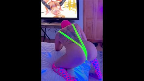 Blacklight Rave Slut Dresses Up In Neon To Masturbate And Play With Ass I Want To Get Pegged