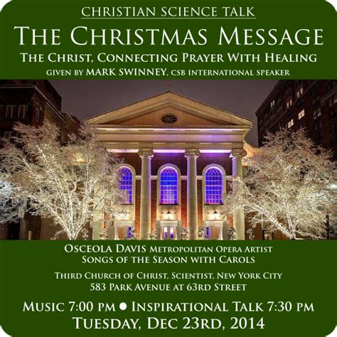 The Christmas Message - Third Church of Christ, Scientist, NYC