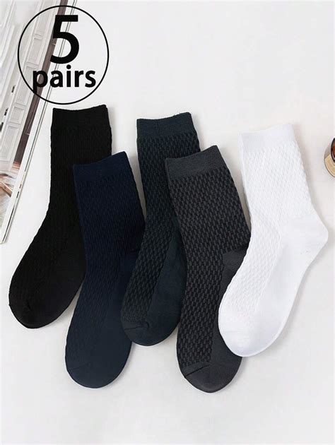 5 pares de calcetines hasta la pantorrilla de hombre con sutil diseño