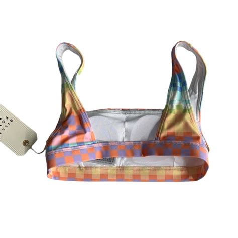 Billabong Swim Billabong 2 Girls Paradise Pastel Check Print Bikini Top Poshmark