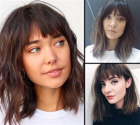 Gestufter Long Bob mit Schrägem Pony Look des Jahres