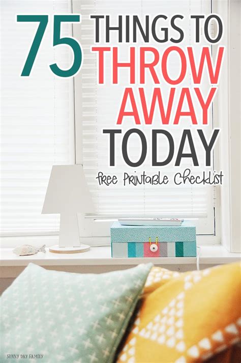 Things To Throw Away Today Free Printable Declutter Checklist