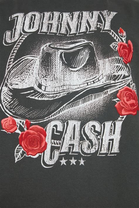 Johnny Cash Cowboy Hat Short Sleeve Tee Black Fashion Nova Mens