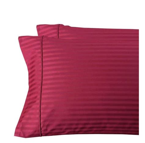 Par De Fundas De Almohada X Cm Sateen Stripe Vinotinto Generico