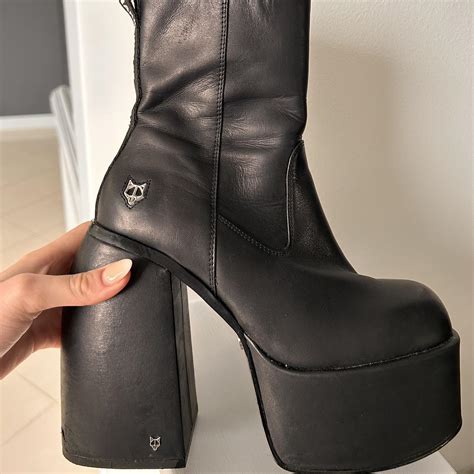 Naked Wolfe JAILBREAKER BLACK LEATHER BOOTS Size Depop
