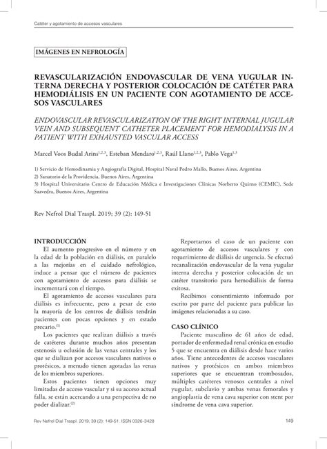 PDF REVASCULARIZACIÓN ENDOVASCULAR DE VENA YUGULAR INTERNA DERECHA Y