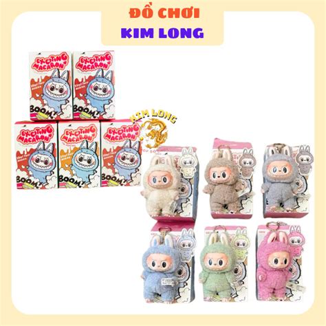 MÓC KHÓA LABUBU THE MONSTERS HEART MACARON HOT HIT BỊCH ÉP KÍN MÀU NGẪU NHIÊN PHỤ KIỆN TREO CHÌA