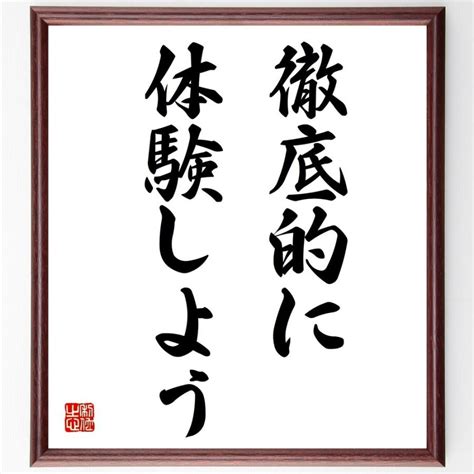 ニーチェの名言「徹底的に体験しよう」額付き書道色紙／受注後直筆 Z2622 直筆書道の名言色紙ショップ千言堂 通販 Yahoo