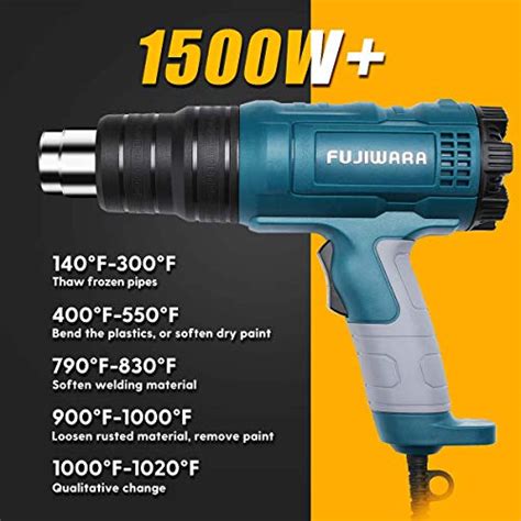 Heat Gun Kit 1500W With Variable Temperature 5 Nozzles Adjustable Hot Air Gun 122 1022 Fast