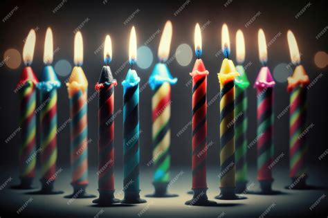 Premium AI Image | Birthday candles on dark background closeup