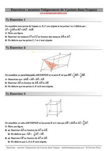 Feuille Dexercices De G Om Trie Dans Lespace Montrer Que Points