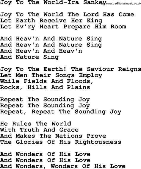 Printable Joy To The World Lyrics