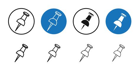 Thumbtack Icon Thin Line Art Collection 50570421 Vector Art At Vecteezy