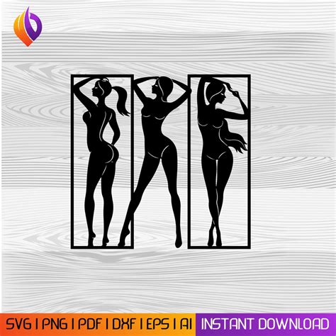 Hot Woman Pose Laser Cut Svg Dxf Files Wall Sticker Engraving Decal Silhouette Template Cnc