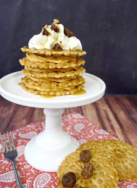 Caramel Pumpkin Cheesecake Pizzelle Cake