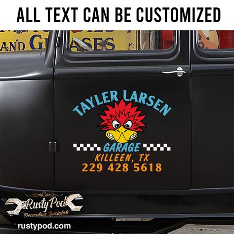 Personalized Hot Rod Woodpecker Art Sticker Rustypod Store