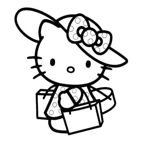 Раскраска Hello Kitty и воздушные шары распечатать или скачать