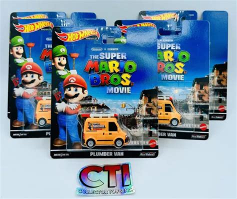 HOT WHEELS PREMIUM The Super Mario Bros Movie Plumber Van Lot Of 5 W