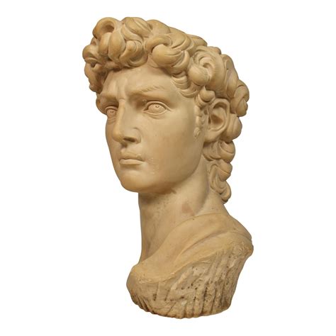 Late 20th Century Italian Bust of David After Michelangelo Made Signed