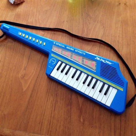 Vintage My Song Maker Keytar Guitar Keyboard Toy - special effects blue retro working jem 1980's ...