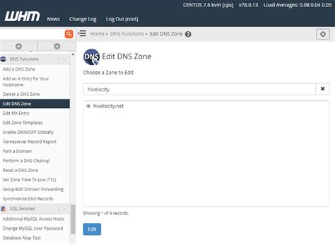 How To Create DNS Records In WHM Hivelocity Hosting