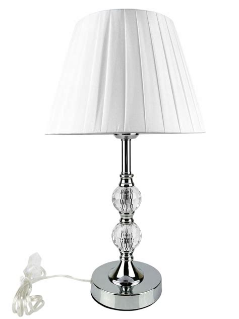 Lampka Srebrna Kryszta Glamour Lampa Nocna Cm