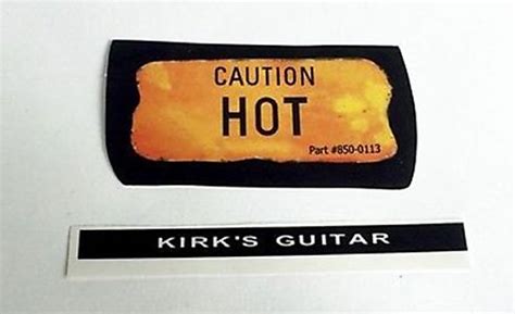 Kirk Hammett Caution Hot Decal Sticker Set Metallica ESP LTD Reverb