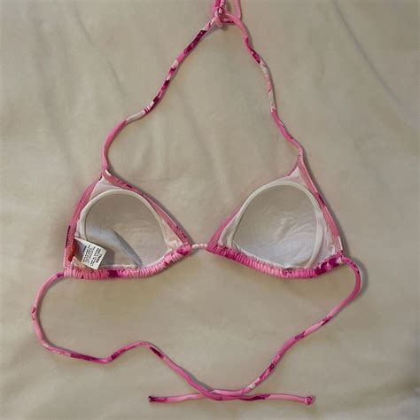Pink Esprit Triangle Adjustable String Bikini Top Depop