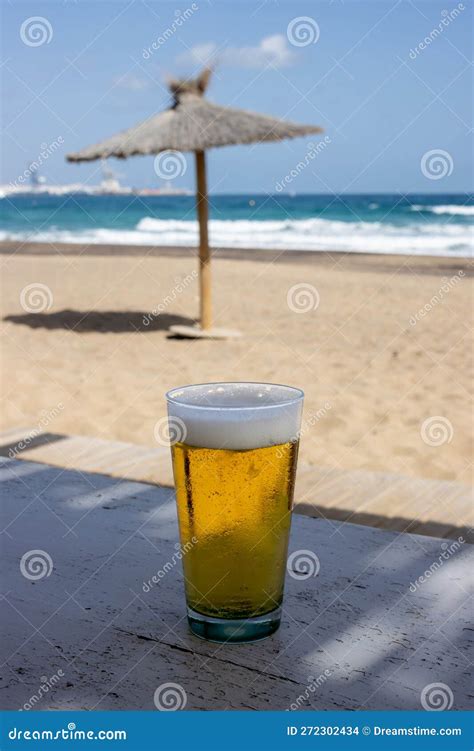 Beer On A Beach Fuerteventura Canary Islands Stock Photo Image Of