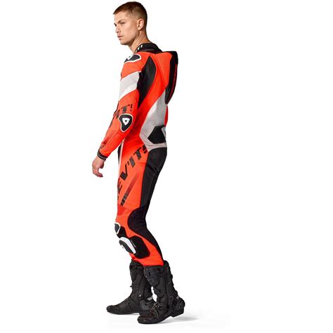 Rev'it Hyperspeed 3 One-Piece Motorcycle Suit Light Grey Neon Red For