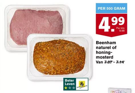 Beenham Naturel Of Honing Mosterd 500g Aanbieding Bij Hoogvliet