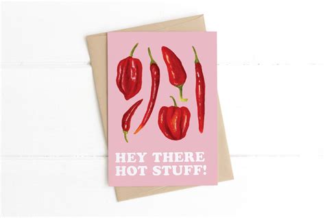 Hey There Hot Stuff Spicy Anniversary Couples Card Etsy